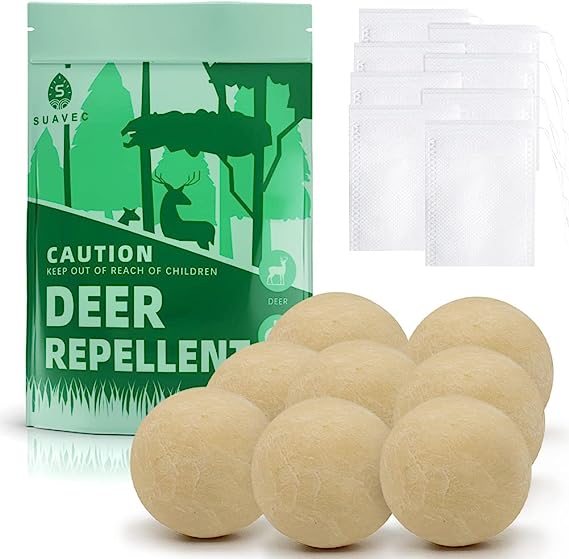 SUAVEC Deer Repellent, Rabbit Repellent, Deer Deterrent for Trees, Rabbit Repellant for Garden, Deer Repellent for Yard Powerful, Deer Repellent Outdoor for Plants, Deer Repellant for Lawn- 8 Packs