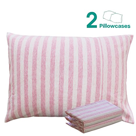 NTBAY 100% Organic Cotton Toddler Pillowcases Set of 2, Soft and Breathable, 13"x 18", Pink