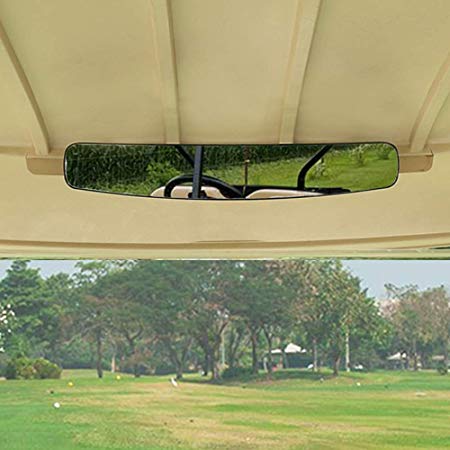 moveland [Newest Golf Cart Rear View Mirror Without Vibration & Fall Off, 15" Wide Panoramic Mirror for EzGo, Yamaha, Club Car