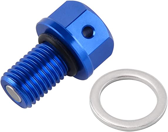 NICECNC Blue M10 x 1.25 Magnetic Oil Drain Plug Bolt Compatible with Yamaha YZ125 2005-2023, YZ250F 2001-2023, YZ450F 2003-2009 2014-2023,See Fitment