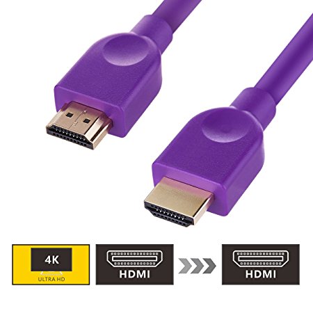 HDMI Cable, SZCTKlink High Speed CL3 Rated 2.0 HDMI Cable, HDMI Cord-Supports Ethernet, 4K, 3D and Audio Return, 6 Feet, Purple C1004-03-6ft