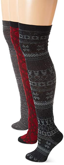 Muk Luks Women's Classic Over The Knee 3 Pair Pack