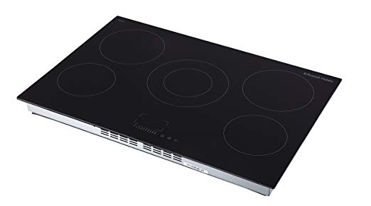 Russell Hobbs RH77EH6001 77cm Wide 5-Zone Black Glass Electric Hob With Touch Controls