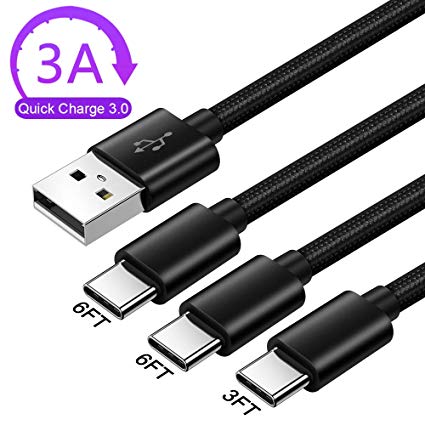 Charging Charger Cable Cord For Samsung Galaxy A50 A70 A40 A80 A20E A30 S10E S10 S10 Plus,LG G8 V40 G7 V50 Thinq,Nokia 7.1 6.1,Sony Xperia 1 XZ3 XZ2,USB Type C Fast Charge Phone Wire 3FT 6FT 6 FT
