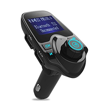 FM Transmitter, DEGBIT Car Bluetooth FM Transmitter Car Kit, Wireless Radio Adapter Car MP3 Player with 2 USB Car Charger &Hands-free Calling for Smart phones/Tablets/TF Card/Other Bluetooth Devices
