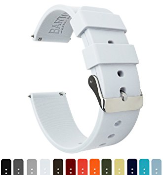 BARTON Quick Release Silicone - Choose Color & Width (16mm, 18mm, 20mm or 22mm) - Soft Rubber Watch Bands