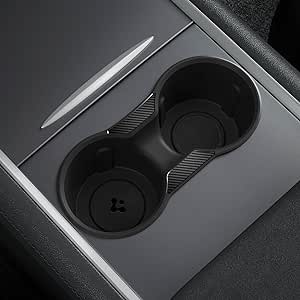 Spigen Tesla Model 3 2021-2023 Model Y Console Centrale Porte-Boisson (Conception à Prise Détendue) Insert pour Accessoires Tesla - Édition Carbon