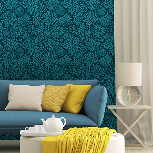 Petal Play Floral Wall Stencil for Painting a Modern Flower Wallpaper Design in Bedroom or Nursery
