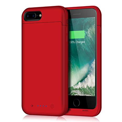 Fang 7000mAh Iphone 7 Plus Battery Case,Battery Pack Charger Case for IPhone 7 Plus External Battery Charging Case - Red