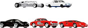 Hot Wheels Jay Leno's Garage Container Set, 5 1:64 Scale Premium Cars in Collectible Container, Metal/Metal & Realriders, Gift for Collectors