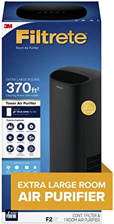 Filtrete, FAP-T03BA-G2 , Extra Large Room Air Purifier Console, Black, 370 Square Feet coverage with True HEPA Allergen Filter