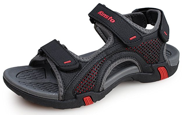 Kunsto Men's Synthetic Leather Open-Toe Sandal