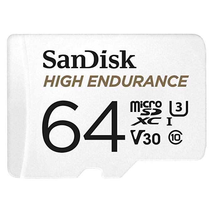 SanDisk 64GB High Endurance Video MicroSDXC Card with Adapter for Dash Cam and Home Monitoring Systems - C10, U3, V30, 4K UHD, Micro SD Card - Sdsqqnr-064G-GN6IA