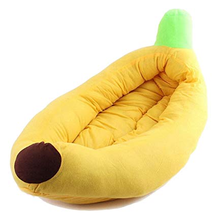 PlayDo Banana Shape Beds Detachable Mat Warm Soft Punny Dogs Sofa Bed