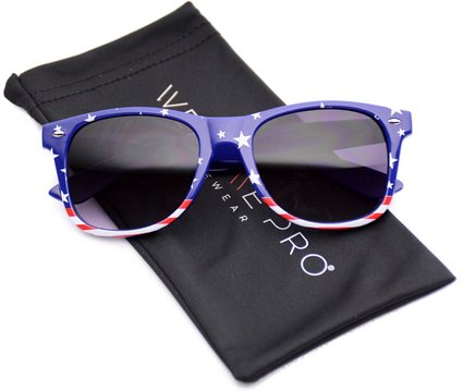 WearMe Pro - American USA Flag Wayfarer Sunglasses Retro 80s Mirror Lenses