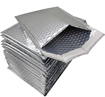 Cool Shield Bubble Mailers,Thermal Padded Envelopes Self sealing thermal insulated envelopes made of reflective thermal bubble for cold shipping. Metallic foil, Mailing, Packing (8" x 11")(25 PCS)