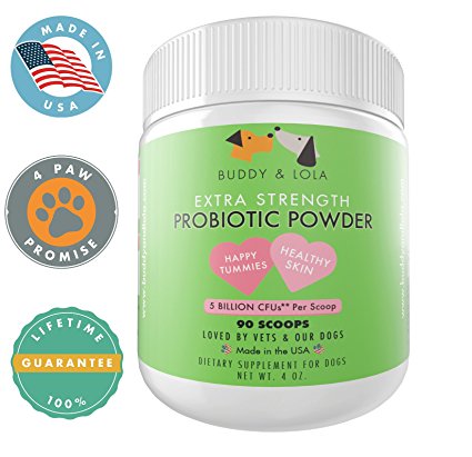 Best Canine Probiotic for All Sizes and Breeds - 5 Billion CFUs per scoop - Probiotic Powder Easily Added to Dog Food - Helps with Digestive Issues, Diarrhea, Gas and Itching - Promotes Pet Health