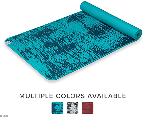 Gaiam Yoga Mat - 6mm Insta-Grip Extra Thick & Dense Textured Non Slip Exercise Mat for All Types of Yoga & Floor Workouts, 68" L x 24" W x 6mm Thick