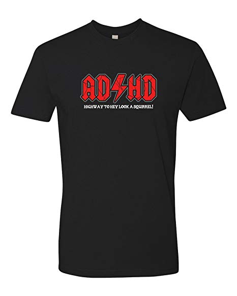 Panoware Men's Funny Graphic T-Shirt | ADHD Highway to Hey Look A Squirrel
