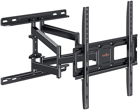 Full Motion TV Wall Mount Bracket, Dual Articulating Arms Swivel Tilt Extension Rotation, Fits Most 26-55 Inch LED, LCD, OLED 4K Flat Curved TVs, Max VESA 400x400mm and Holds up to 99lbs by Perlegear