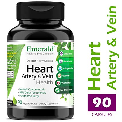 Heart, Artery & Vein Health - with Hawthorn Berry & Meriva Phytosome - High Absorption, Supports Cardiovascular Health, Helps Regulate Blood Pressure - Emerald Laboratories - 90 Vegetable Capsules