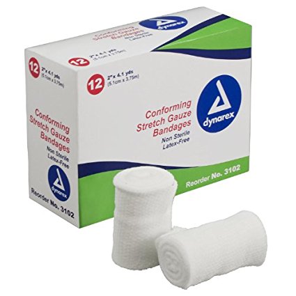 Dynarex Conforming Stretch Gauze Bandage 2 in X 4.1 yds