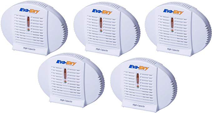 Eva-dry E-500 High Capacity Renewable Wireless Mini Dehumidifier - 5 Pack