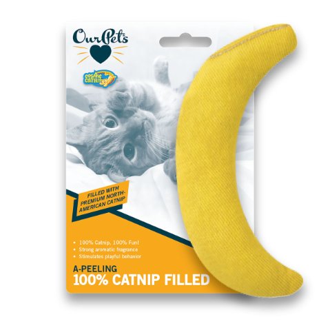 100-Percent Catnip Filled Banana Cat Toy A Peeling