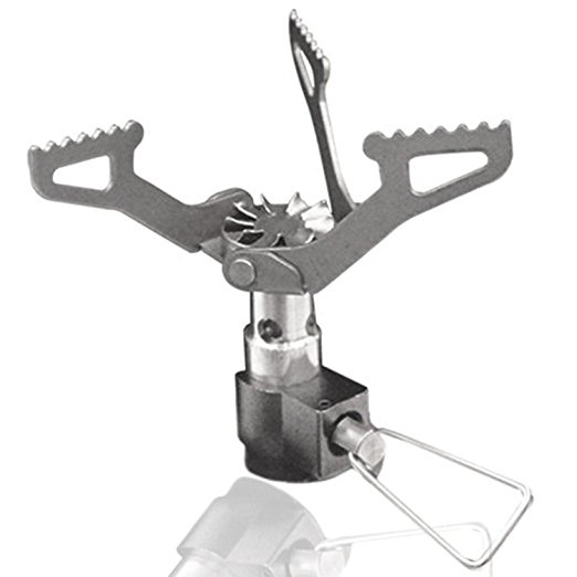 Titanium Ultralight & Portable Camping Gas Stove by OutSmart Offers a Great Fire Power in a Compact Design, Enhance Your Outdoor Trips with this Backpacking Pocket Burner!