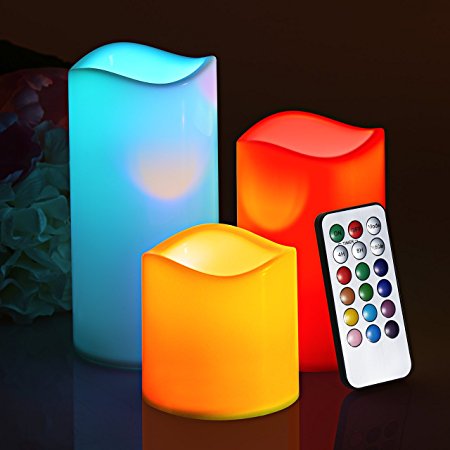 Battery Operated Candles, Primacc Flameless Candles Flickering and Romantic LED Candles With 18 Keys Remote Timer for Festival Decoration