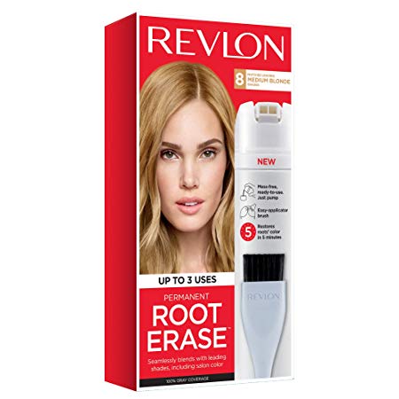 Revlon Root Erase Permanent Hair Color, Root Touchup Hair Dye, Medium Blonde, 3.2 Fluid Ounce