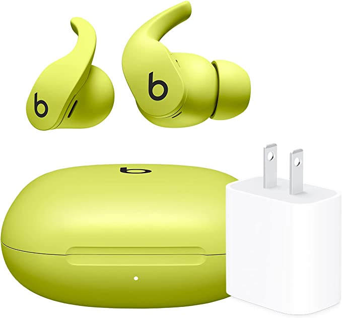 Beats Fit Pro in Volt Yellow with Apple 20W USB-C Power Adapter