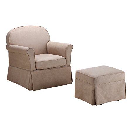 Baby Relax Swivel Glider and Ottoman Set, Microfiber - Color: Hickory Brown - Size: 1