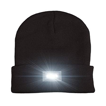 Walsilk 5 LED Knitted Beanie Hat,Hands Free LED Beanie Cap,Lighted Headlamp Hat, Perfect Flashlight Unisex Winter Warm Cap for Hunting,Camping, Grilling, Auto Repair, Jogging, Walking, Running ,Biking