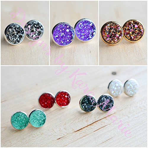 Druzy Stud Earrings 36 colors - Faux Druzy Studs - Druzy Earrings - Stud Earrings - Galactic Earrings - Post Earrings