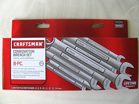 Craftsman 8 pc. Metric 12 pt. Combination Wrench Set