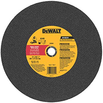 DEWALT DW8001 General Purpose Chop Saw Wheel, 14-Inch X 7/64-Inch X 1-Inch