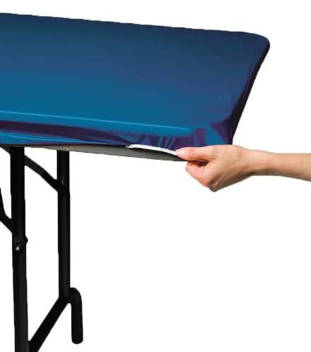 Creative Converting Plastic Stay Put Banquet Table Cover, 29 by 72-Inch, Royal Blue