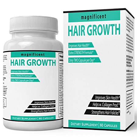 Hair Growth Vitamins Formula Extra Strength | Potent Biotin and Bamboo Extract, Longer Hair and Healthier Roots | Fast Acting Regrowth Supplement - Maine Choice by Women and Man