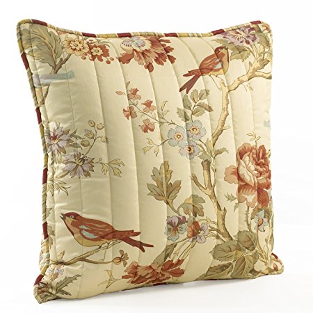 Waverly Charleston Chirp 20-Inch by 20-Inch Square Quilted Decorative Pillow