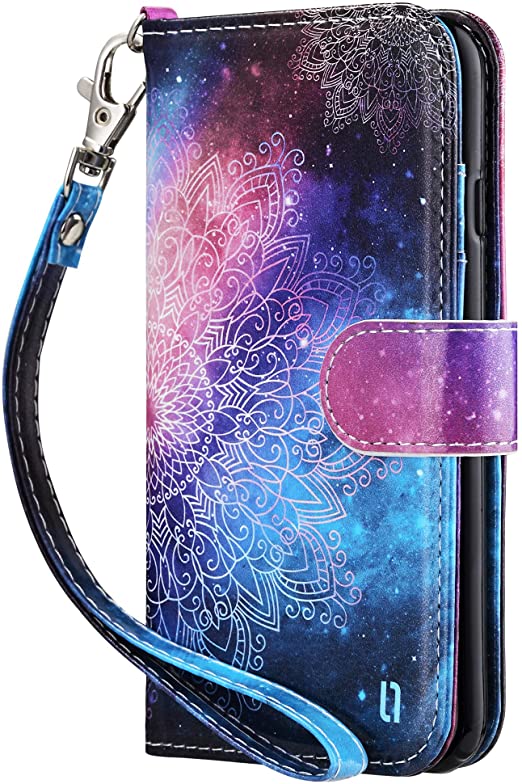 ULAK Flip Wallet Case for iPhone 8/iPhone 7/iPhone SE 2020, Premium PU Leather Wallet Kickstand Card Holder Shockproof Protective Cover for iPhone 7/8/iPhone SE 2nd Generation 4.7 inch, Mandala