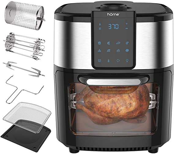 hOmeLabs 11.6 Quart XXL 8-in-1 Air Fryer Oven - Bake, Broil, Dehydrate and More - Complete Set of Dishwasher Safe Accessories Included