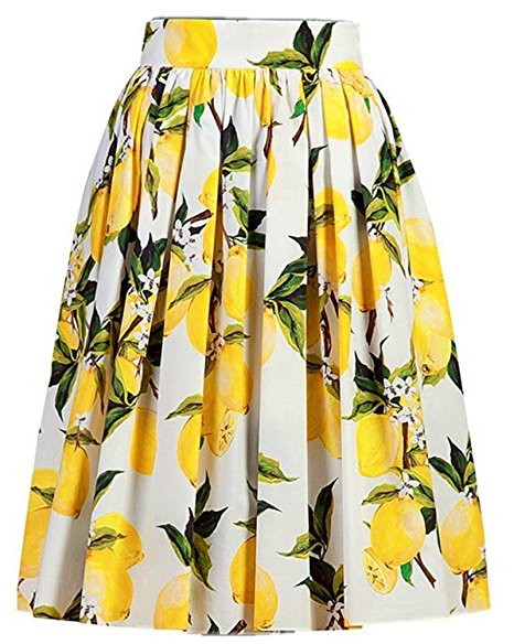 Alaroo Girls Print Flared Skater Midi Skirt S-XL