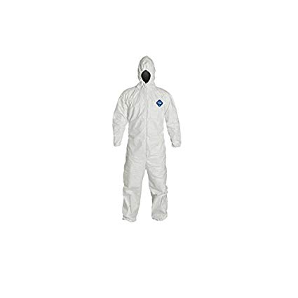 DuPont White Tyvek Disposable Coveralls With Hood Medium TY127SWH-M