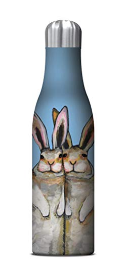 Studio Oh! 17 oz. Insulated Stainless Steel Water Bottle Available in 11 Different Designs, Eli Halpin Bunny Friends