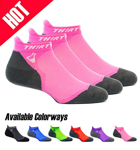 Thirty 48 Ultralight Athletic Running Socks for Men and Women with Seamless Toe, Moisture Wicking, Cushion Padding