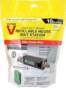 Victor M922 Fast-Kill Brand Ready-to-Use Refillable Mouse Station – 10 Blocks