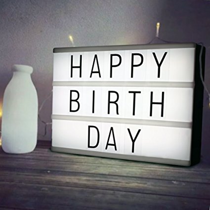 DIY A4 Cinematic Light Box Sign,Sedhoom Light up Your Life Light Box with 159 Cards Including Black Letters, Numbers, Symbols and Emojis Widely Used on Various Occasions