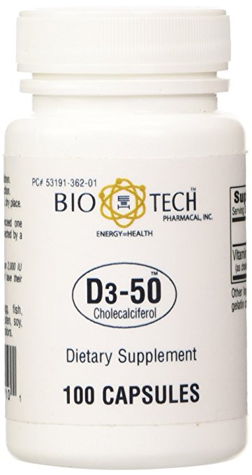 Vitamin D3 (Cholecalciferol) 50,000IU, 100/BT