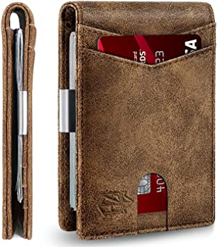 Zitahli Mens Slim Wallet Larger Capacity with 12 Slots RFID Blocking Minimalist Bifold Front Pocket Wallet for Men with ID Window